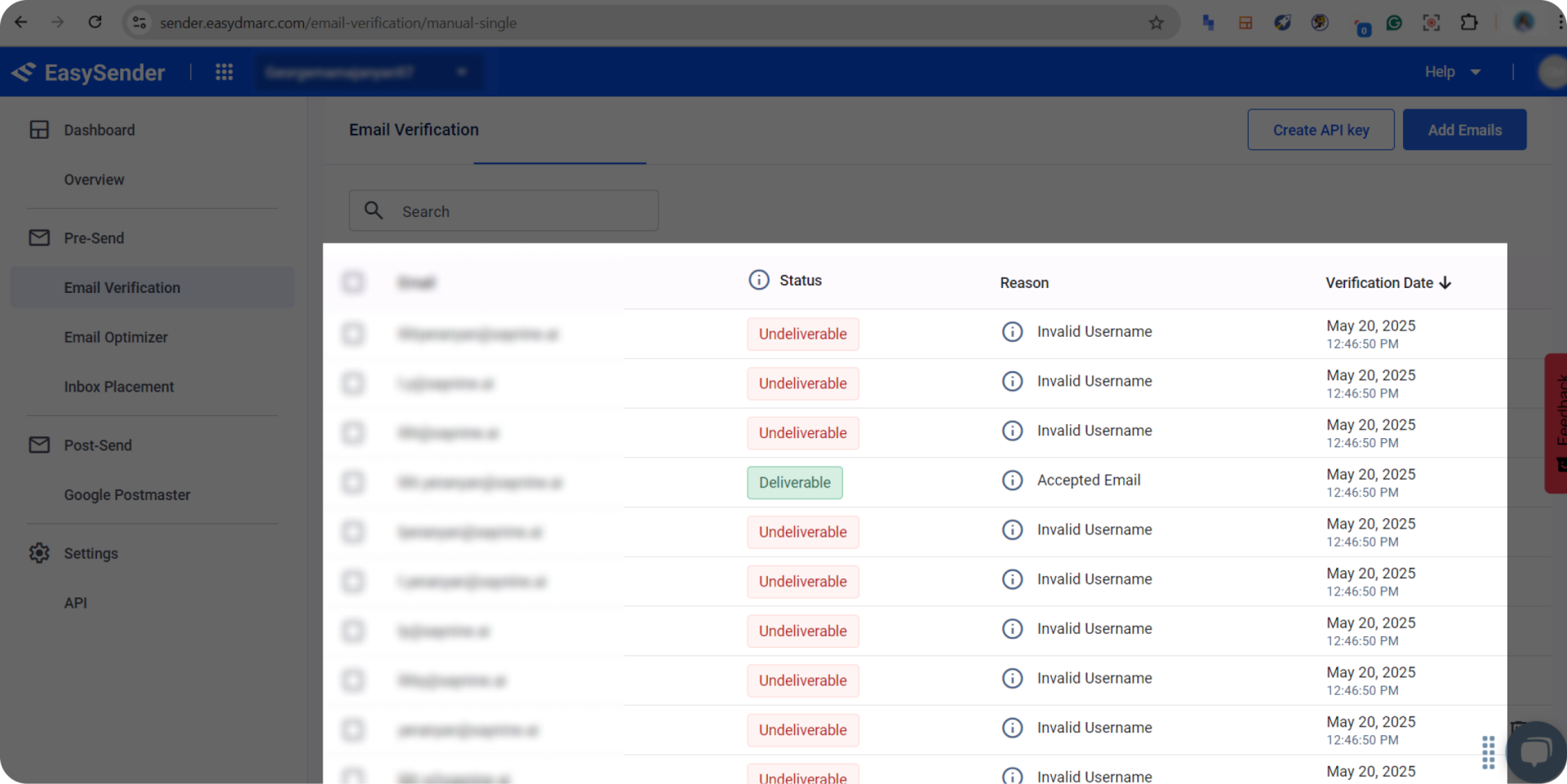EasyDMARC's Email Verification tool 