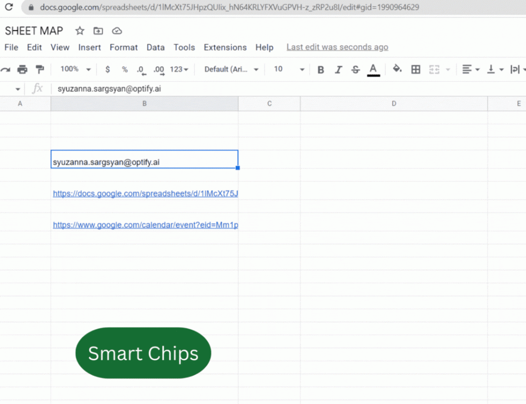 using the Smart Chips function for email outreach.