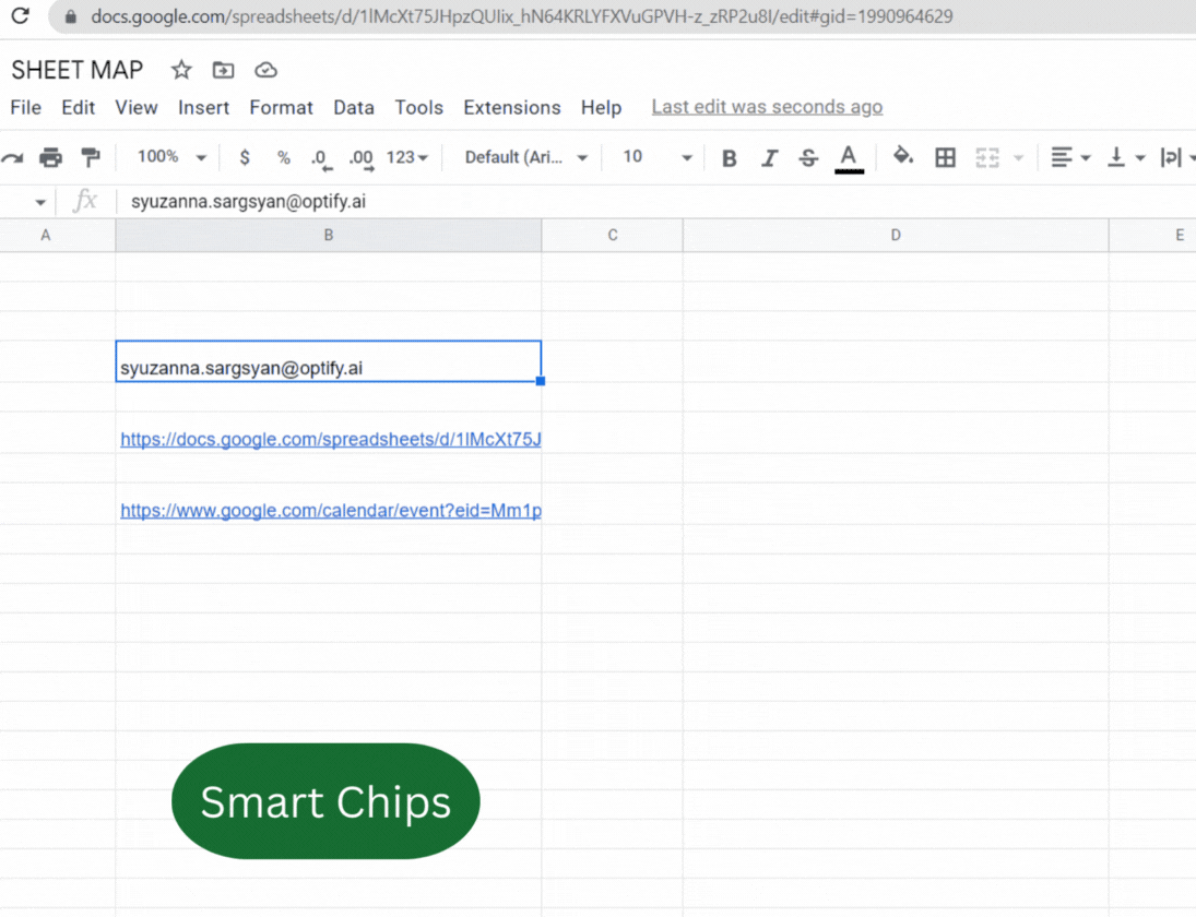using the Smart Chips function for email outreach.