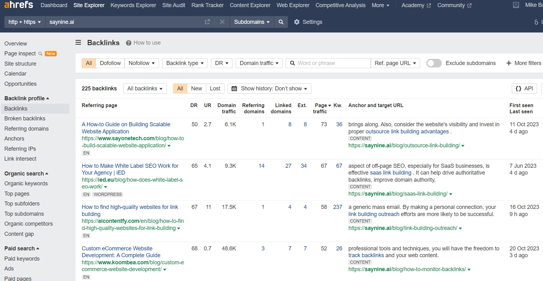 Track backlinks on Ahrefs to do better link insertions.