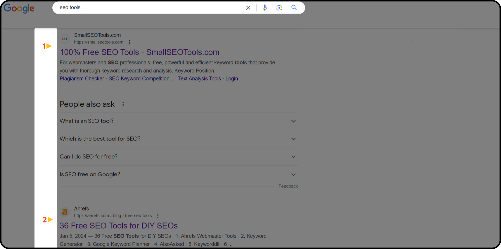 Using the Master SEO extension to find page rankings.