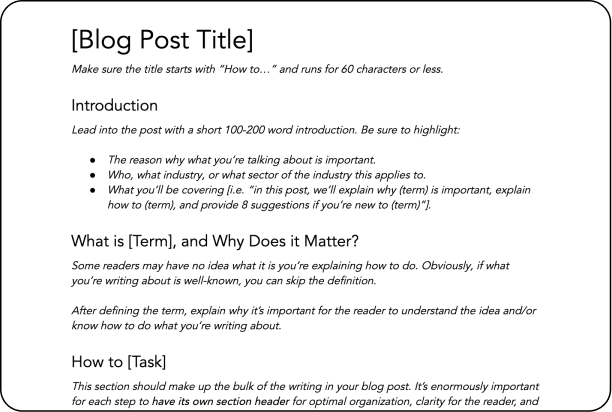 A template for writing a “How to” blog post