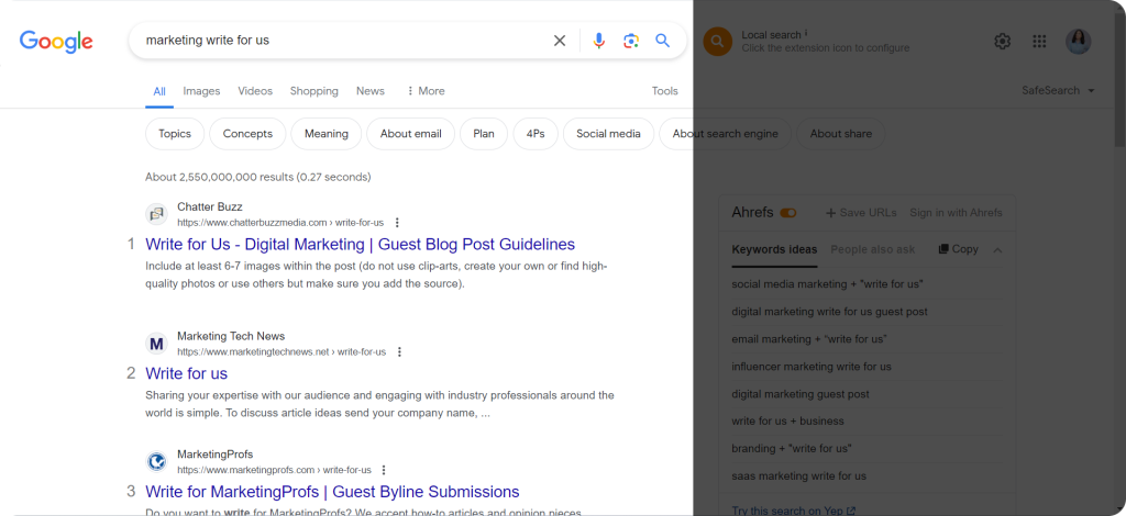Looking for guest posting opportunities through Google search. 