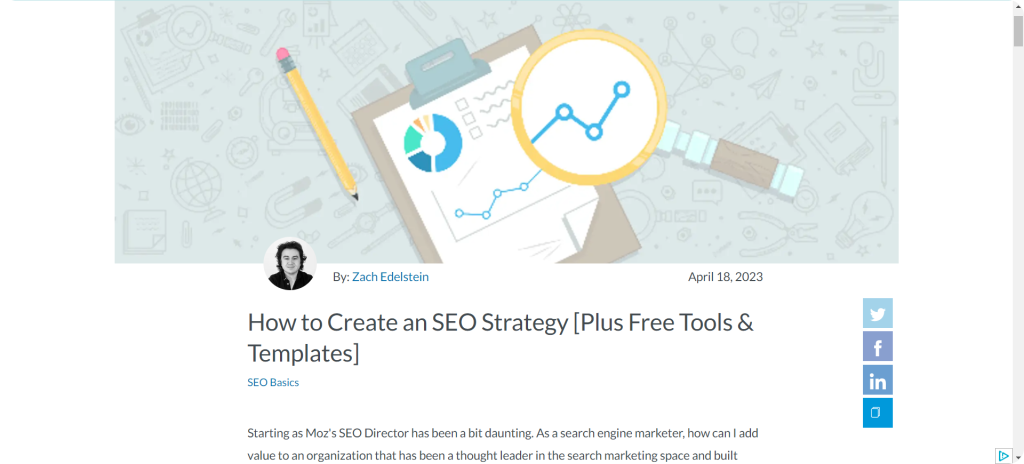 A guide example from Moz Blog about creating an SEO strategy.