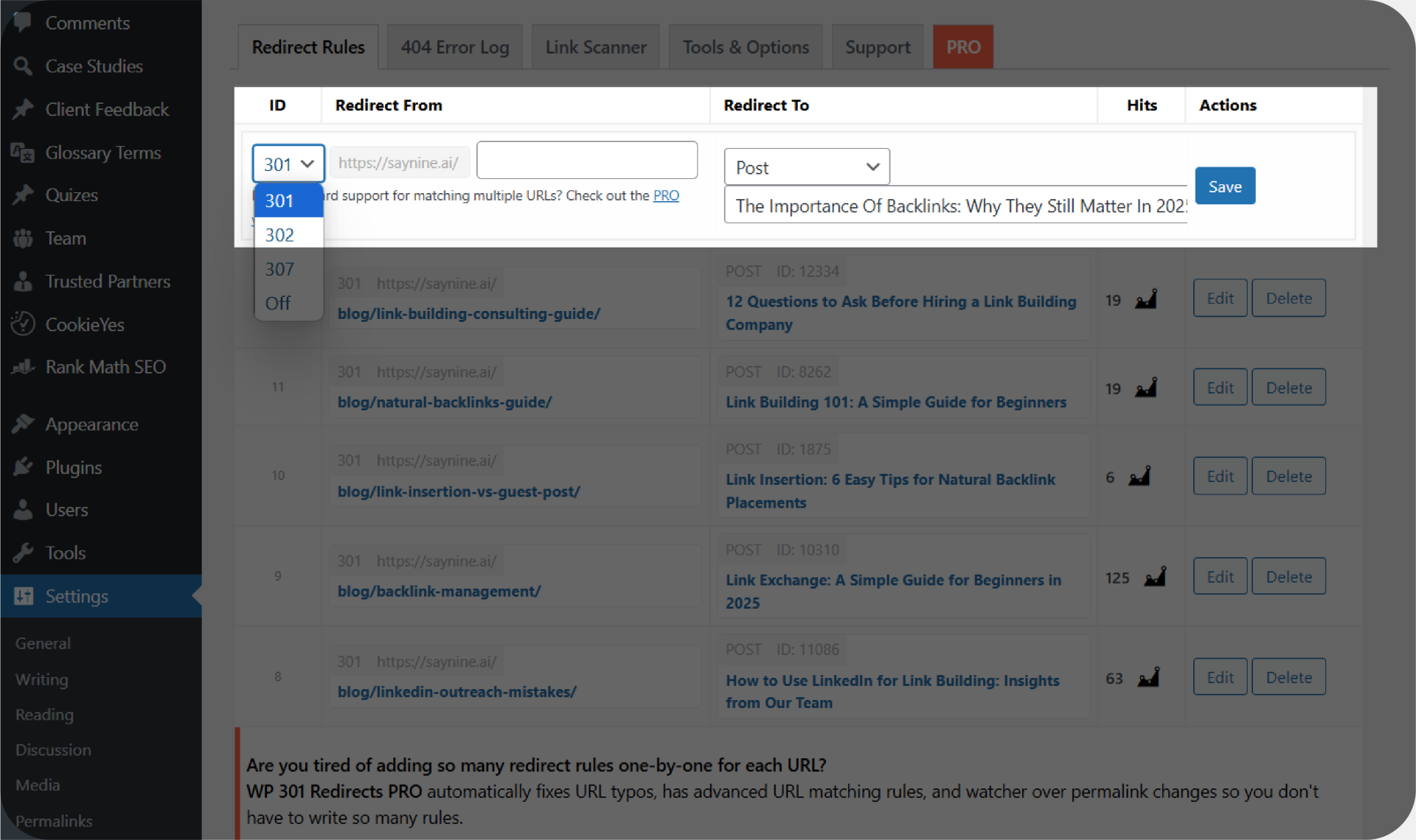 Wordpress Plugin for redirects