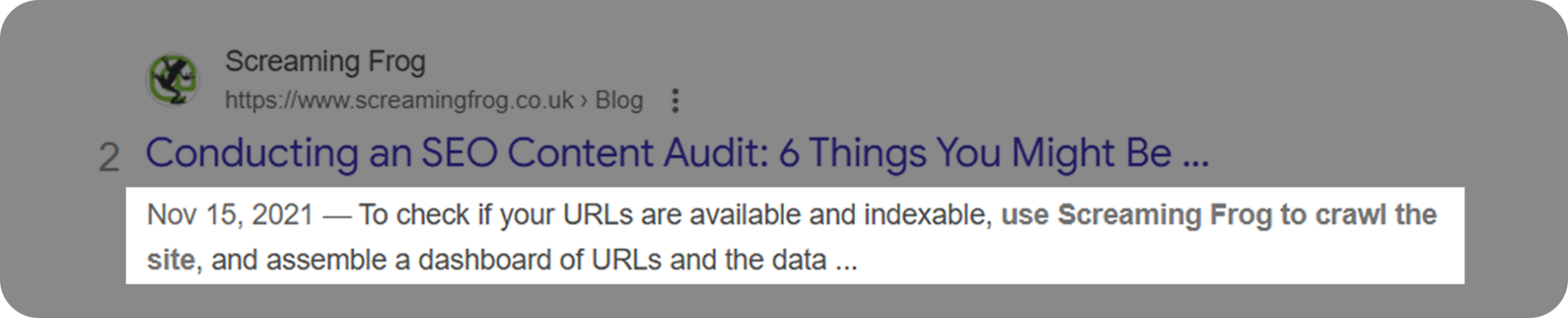 An example of a meta description that cut off because of exceeding the character limit.