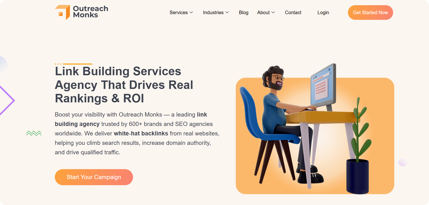 Outreach Monks homepage