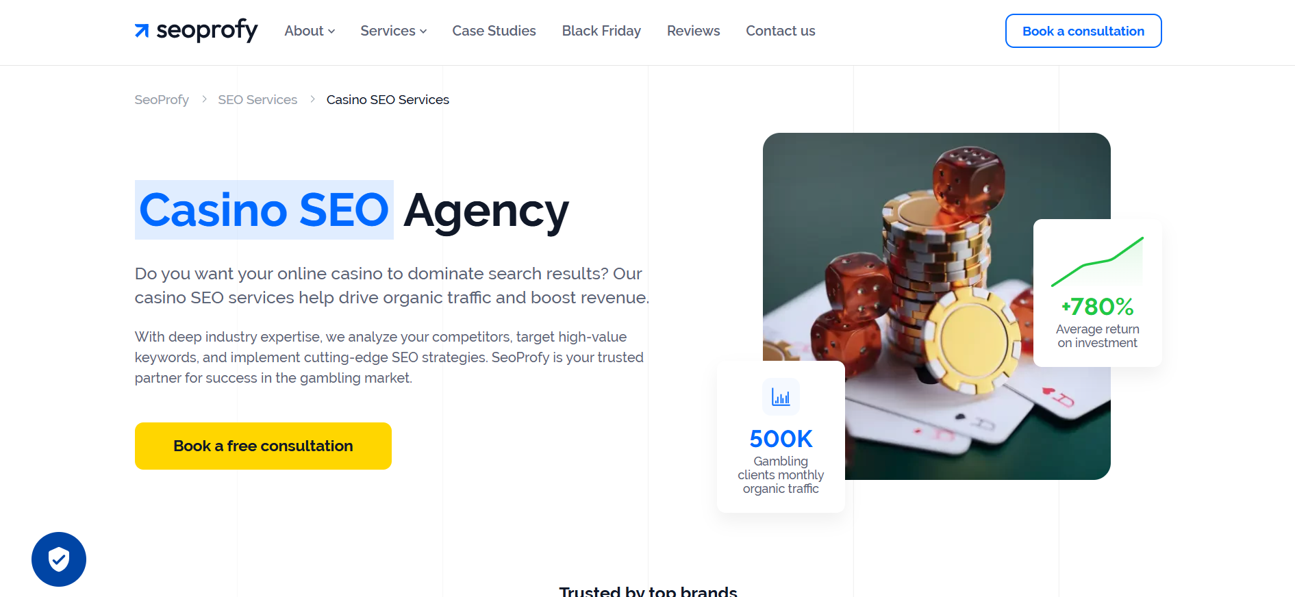 SeoProfy's Casino SEO page