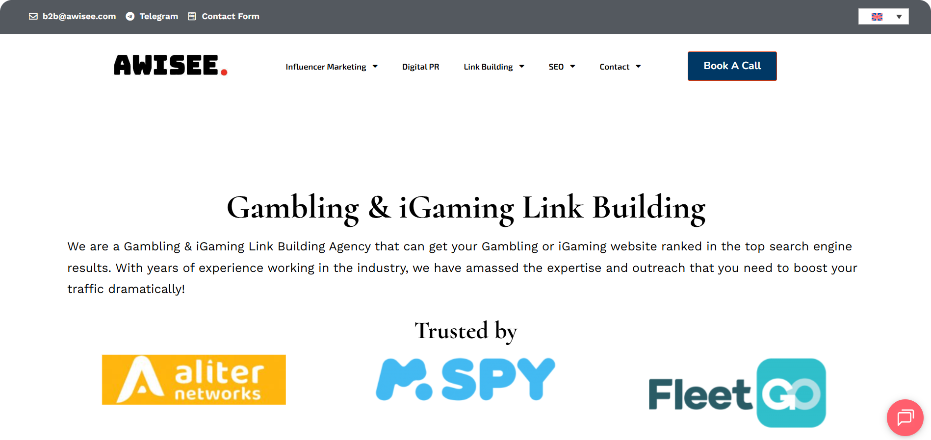 AWISEE iGaming link building page