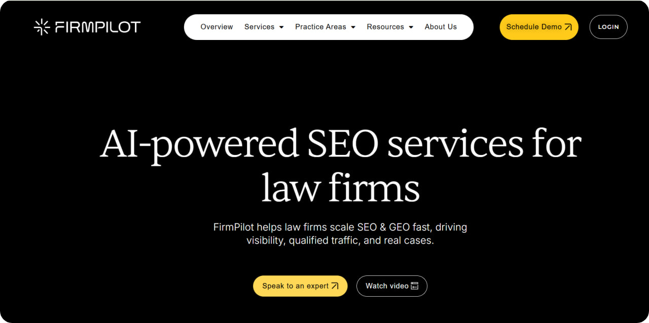 FirmPilot AI-powered SEO services for law firms page