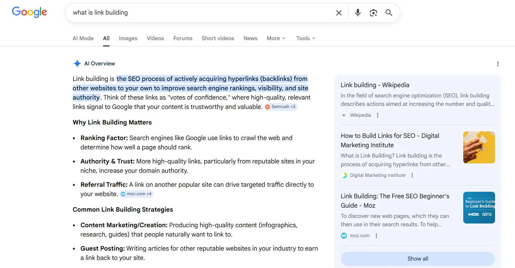 Another example of AI overview