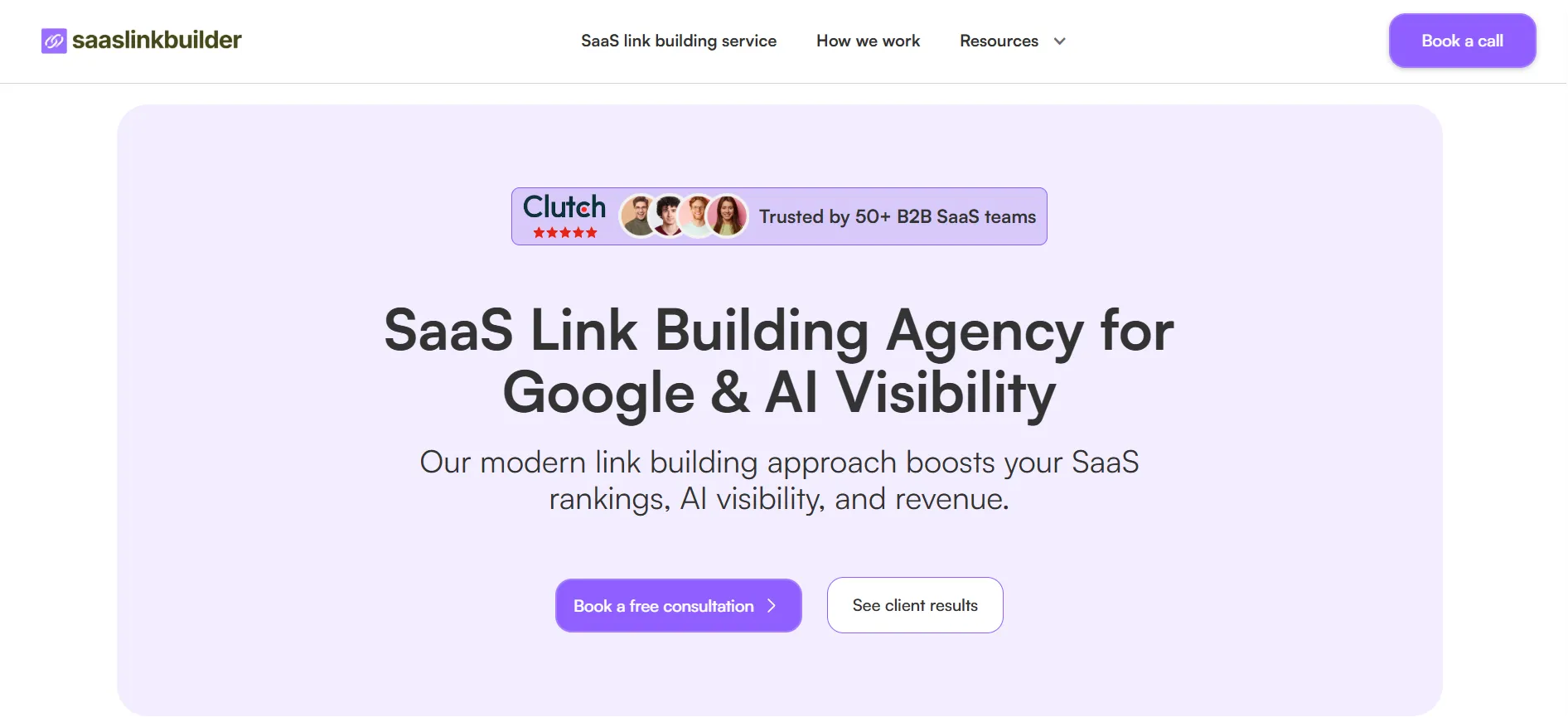 saaslinkbuilder homepage