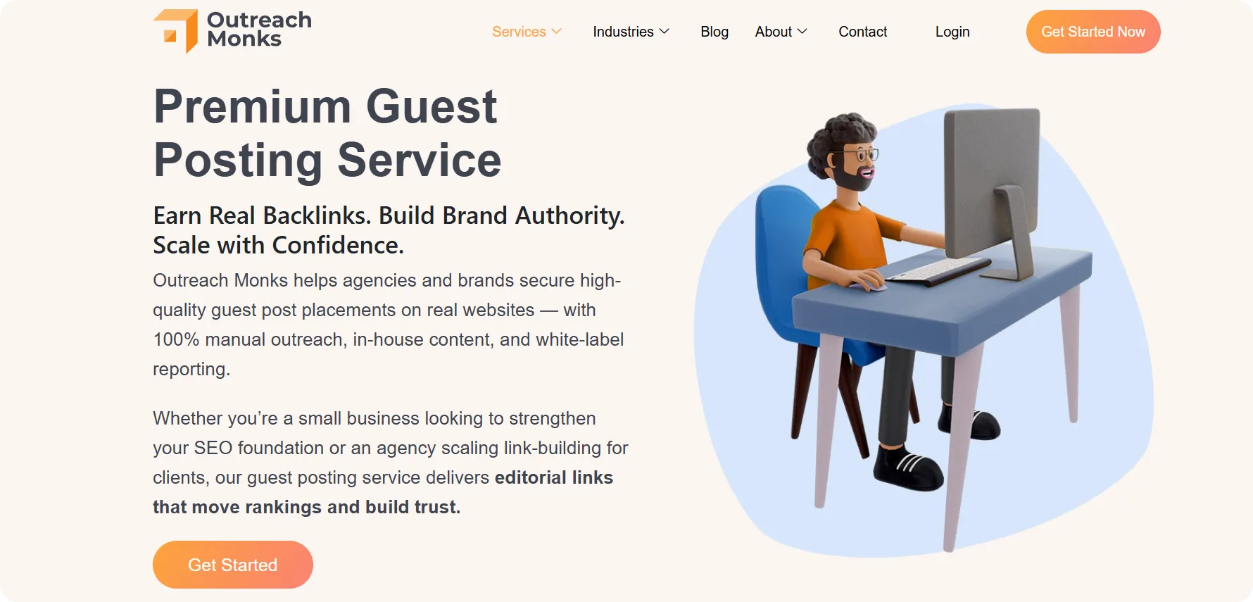 Outreach Monks guest posting service page