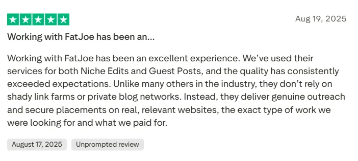 fatjoe review on Trustpilot