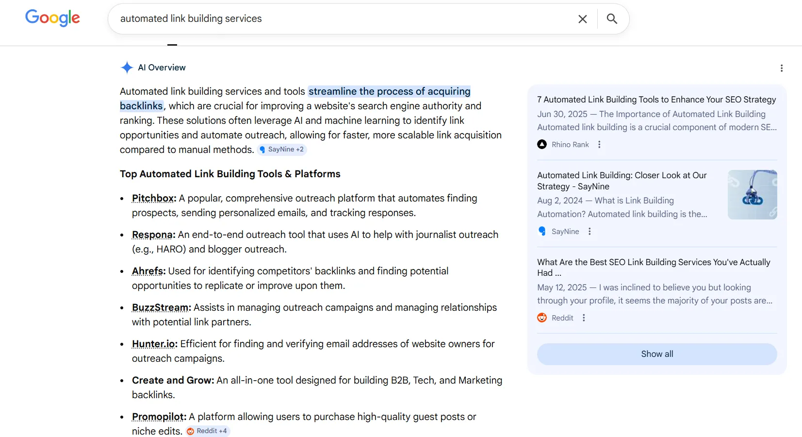 An example of a query that triggered an AI overview