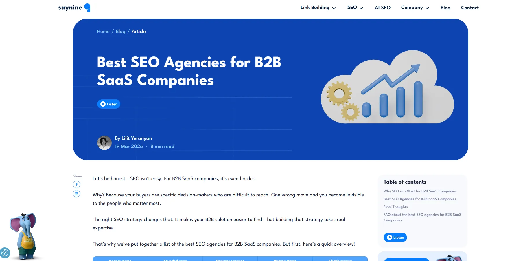 An example of a listicle for B2B SaaS niche