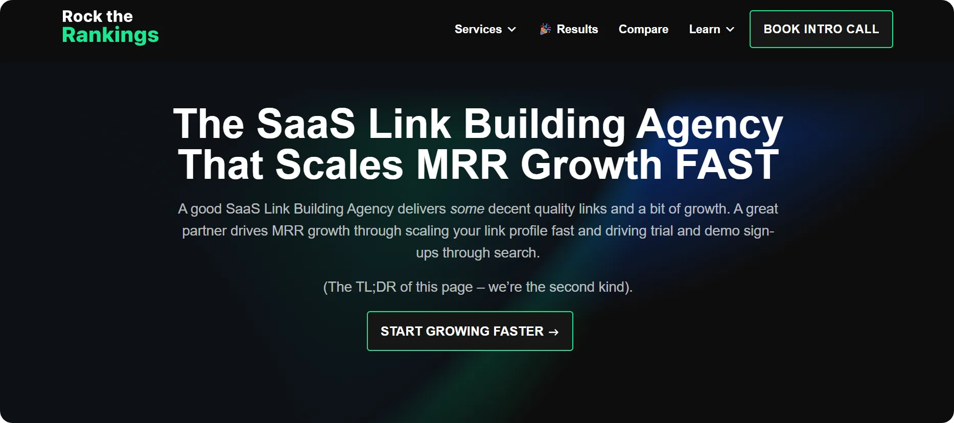 Rock the Rankings SaaS link building page