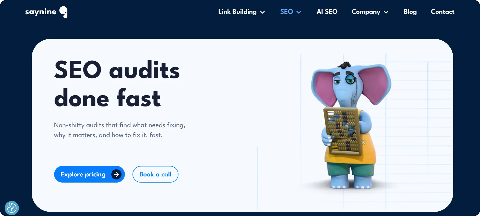 SayNine SEO audit services page