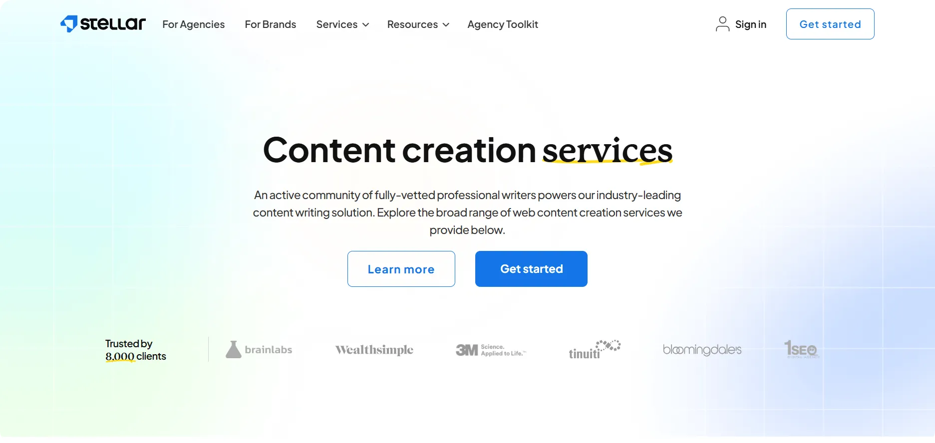 Stellar content services page