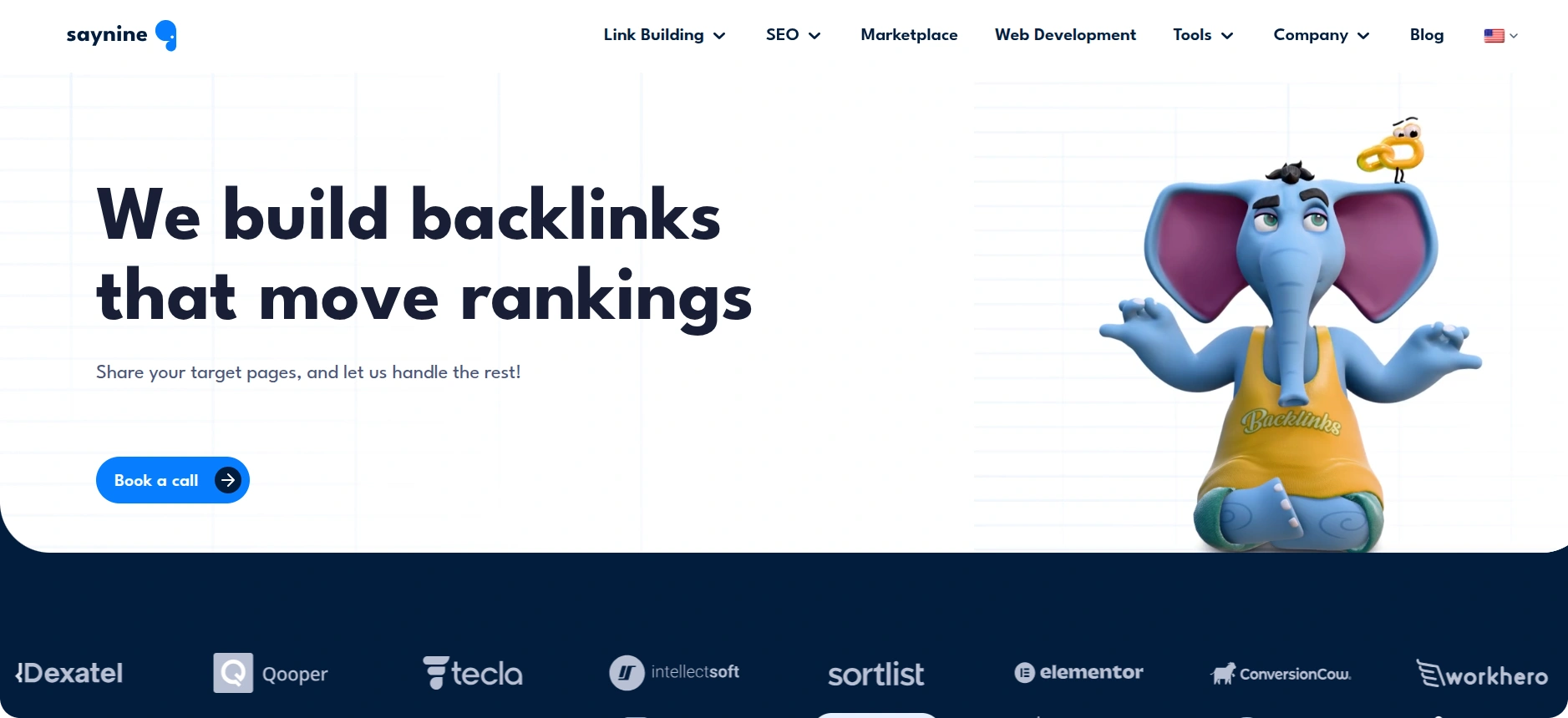 SayNine's website homepage screenshot