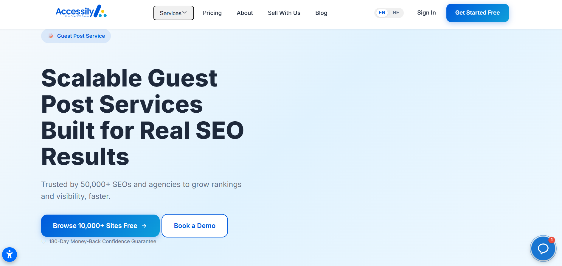 Accessily guest post marketplace page