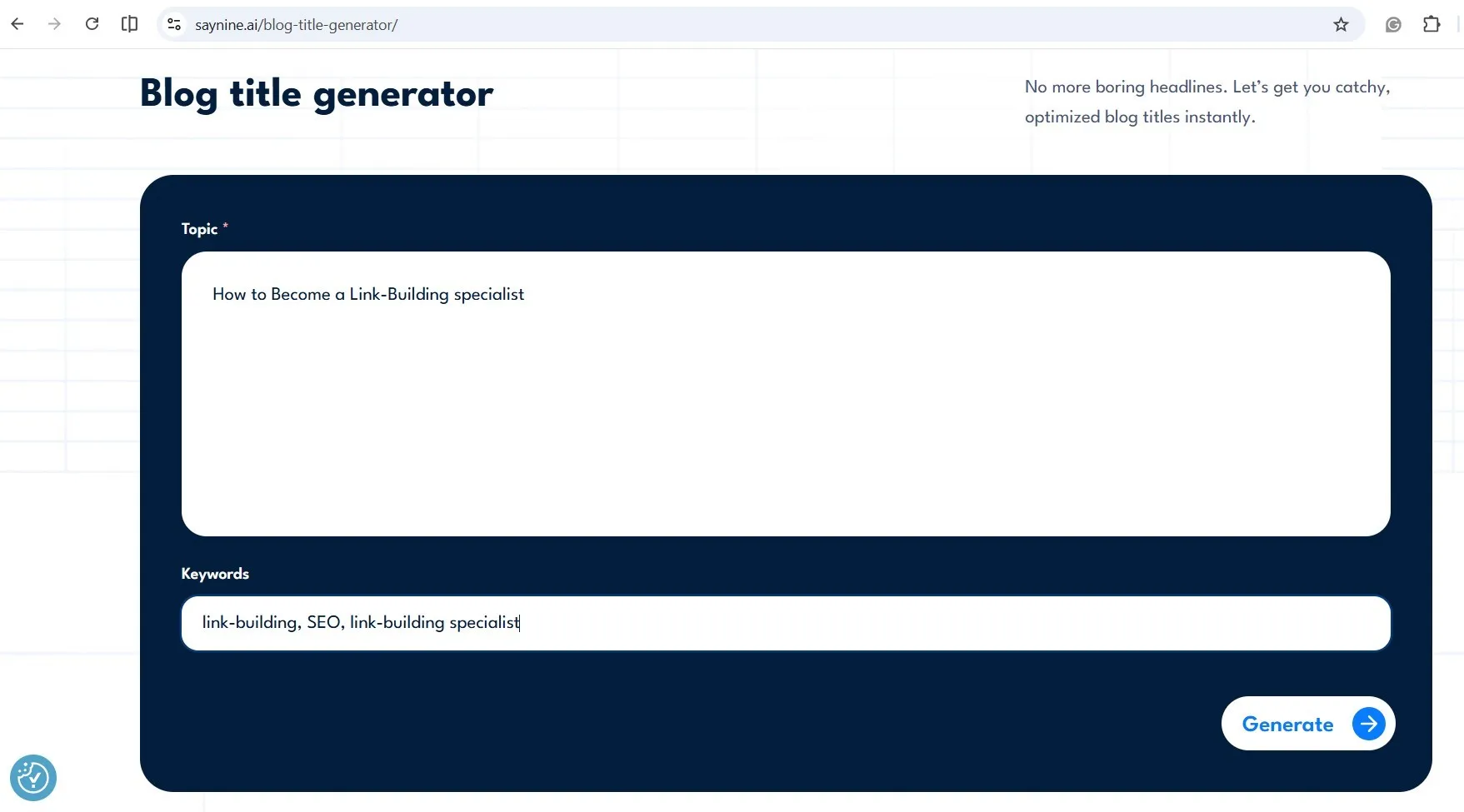 SayNine's blog title generator 