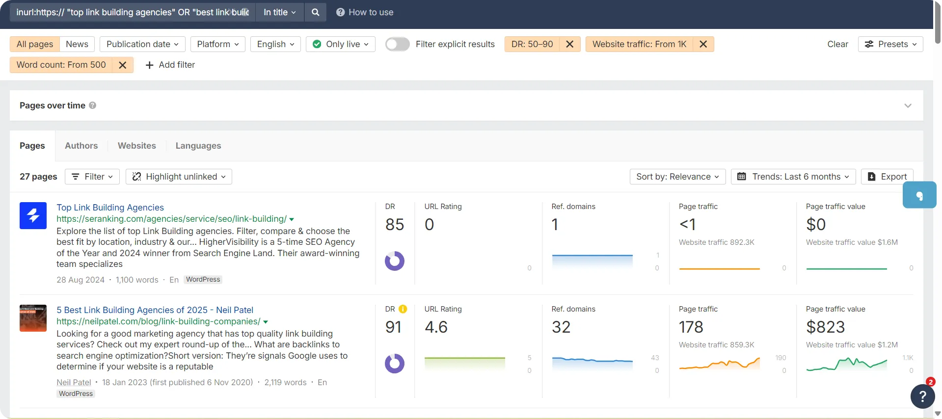Comment trouver des placements de listicles avec Ahrefs