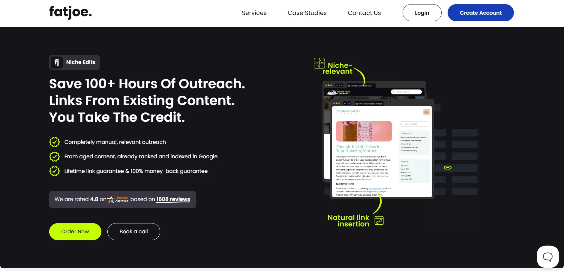 fatjoe niche edits service page