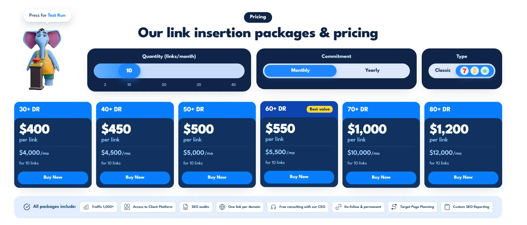 SayNine Link building pricing for link insertions