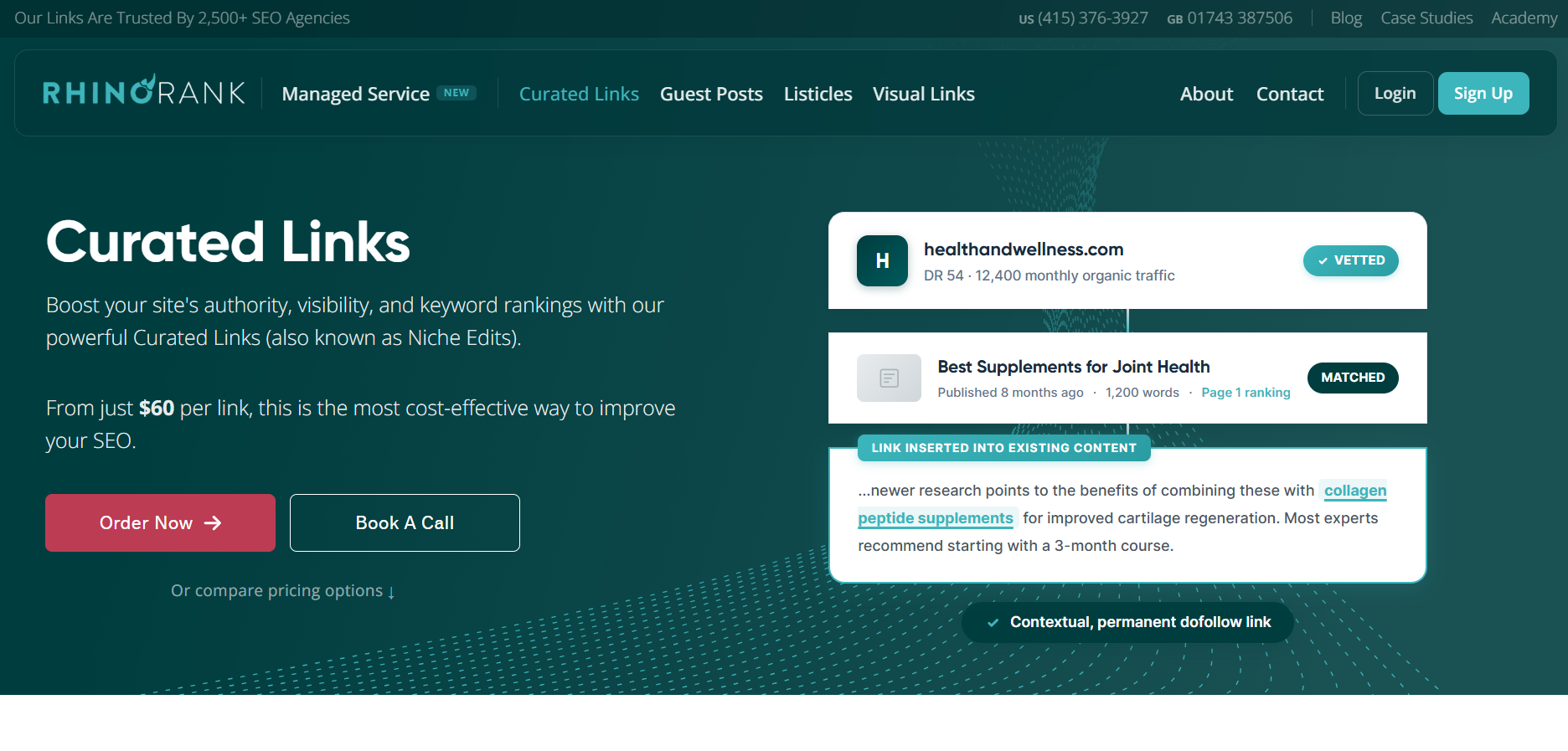 Rhink Rank niche edits service page