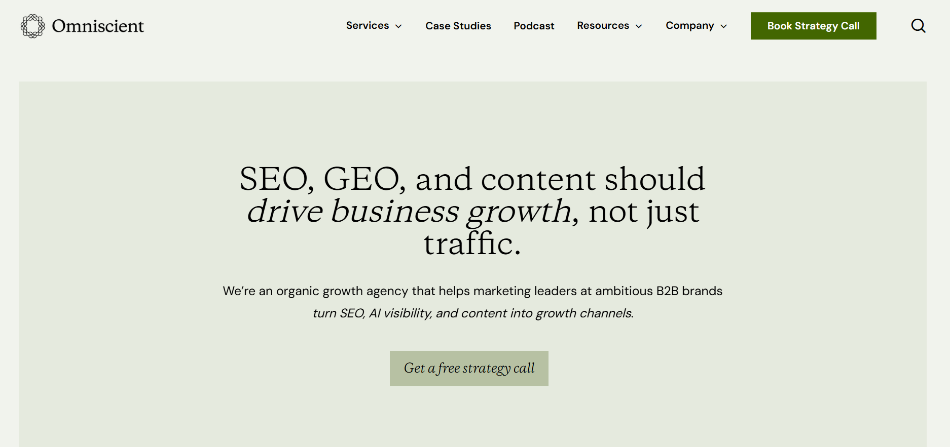 Omniscent Digital homepage