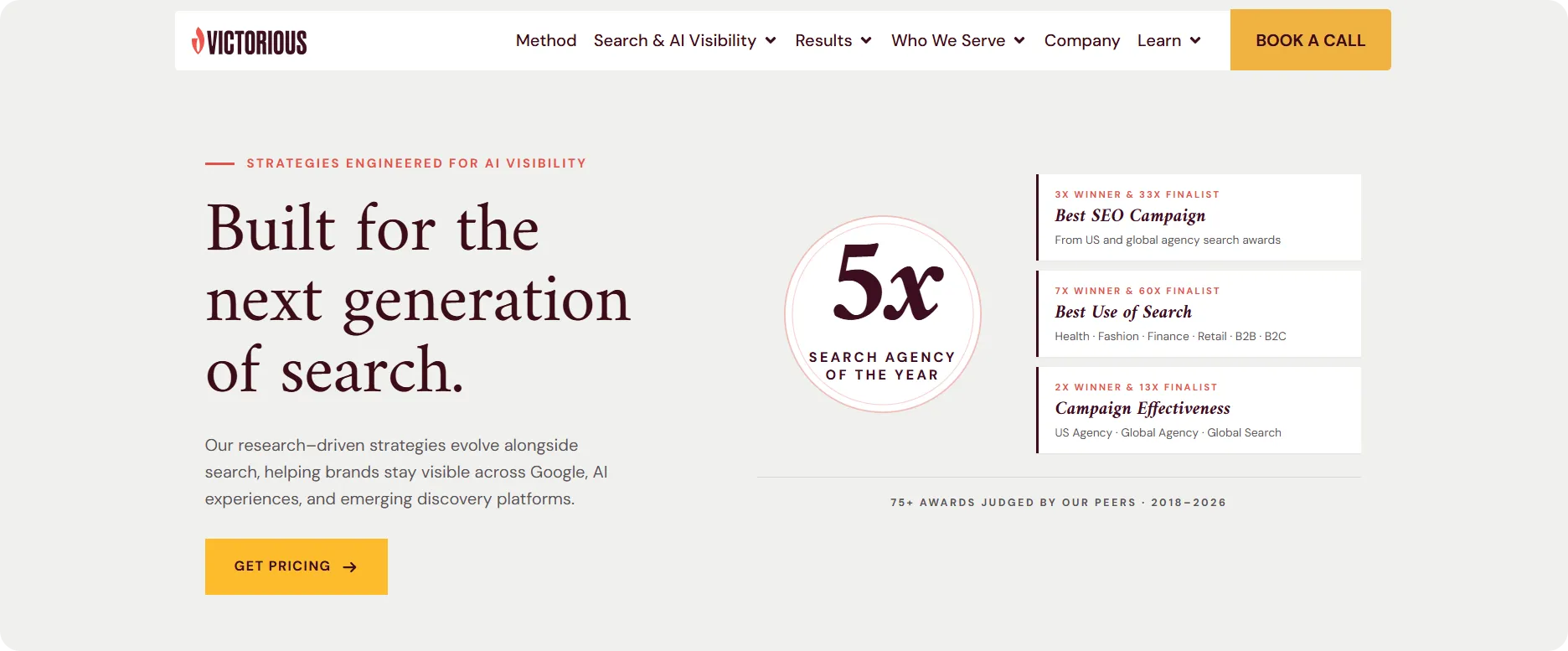 Victorious agency home page