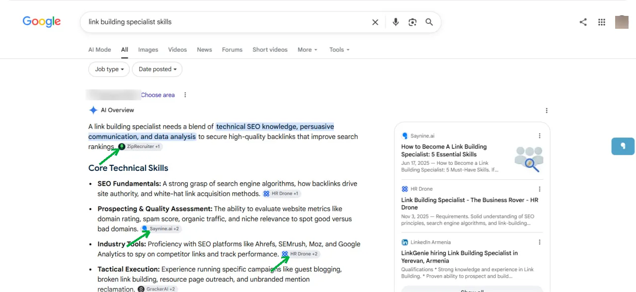example on AI citations