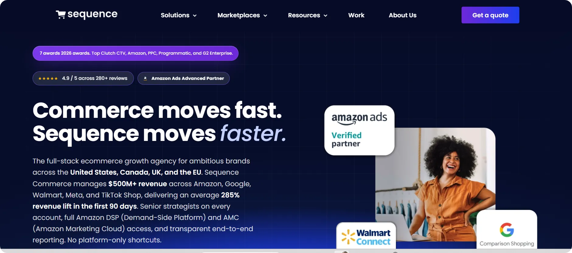 Домашняя страница Sequence Commerce
